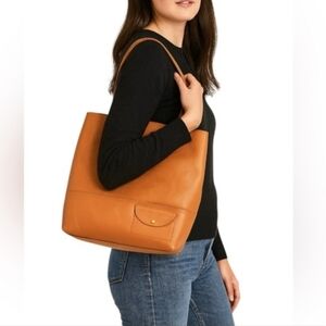 J. Crew Tan Leather Tote Bag